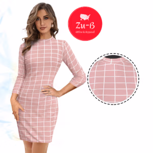 Zu-b pink grid pattern bodycon dress for women