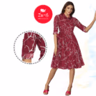 Zu-B Ruby Cotton Midi Shirt Dress – Wine Color