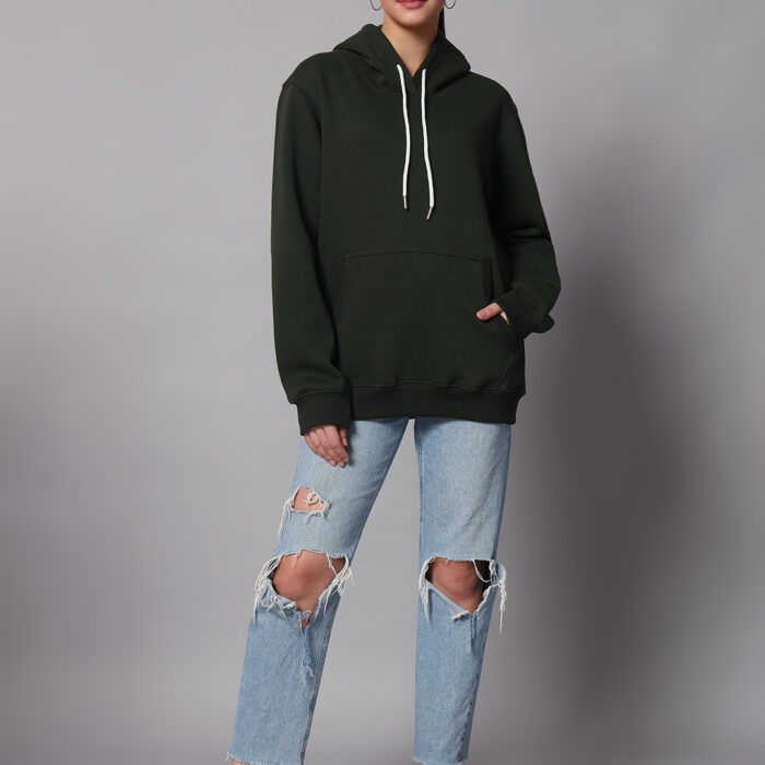 Dark Green Women's Hoodie 3