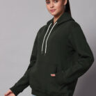 Dark Green Women's Hoodie 5