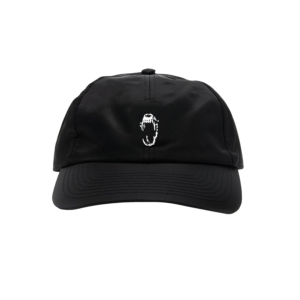 Nylon Embroidered Cap - Black